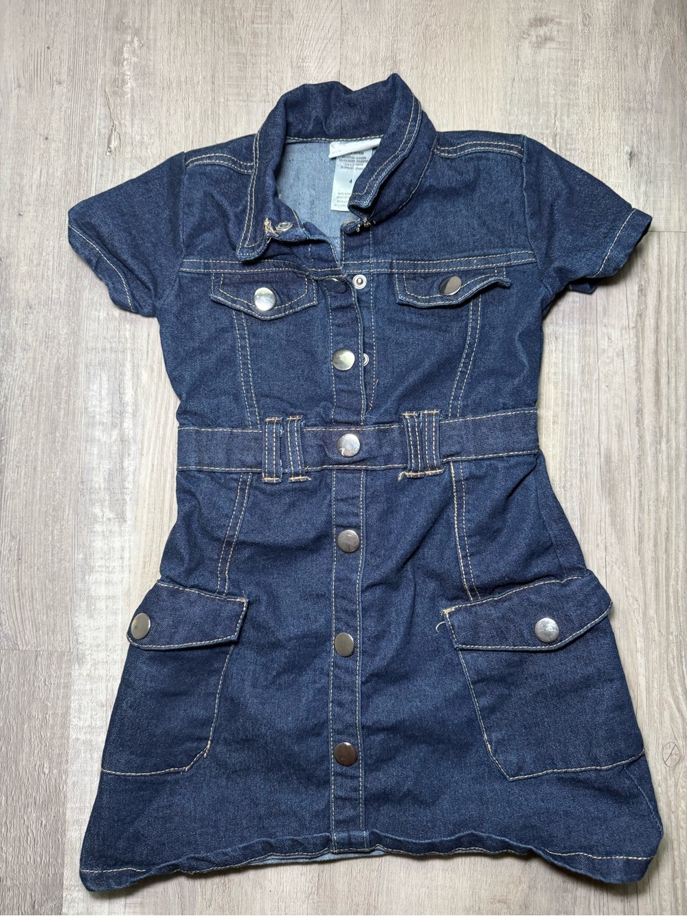 Rachel Zoe Navy Denim Button-Front Casual Dress